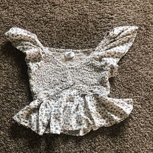 Floral Smocked Crop Top